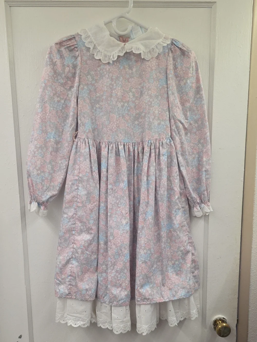 Vintage The Children's Hour Jan Briggs Floral Prairie Dress Size 10 Lace Collar